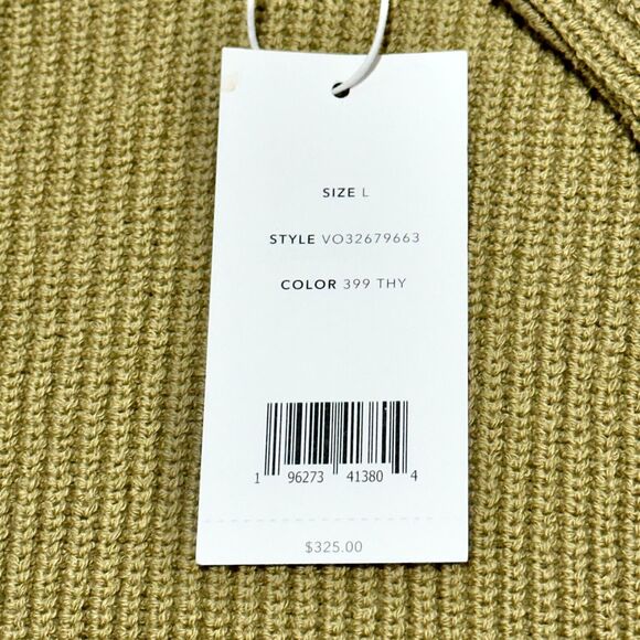 Vince Women's Large Sweater Tan Knitted Ribbed Long Sleeve Pullover NWT $325 - Picture 7 of 9